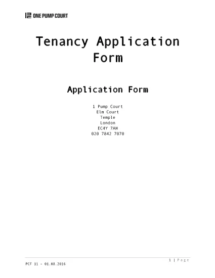 Tenancy Application Formulario