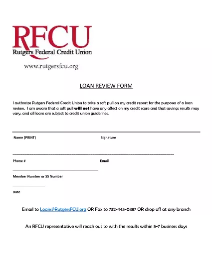 Loan Application Review Authorization Form
