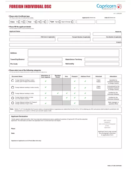 Foreign Application Form