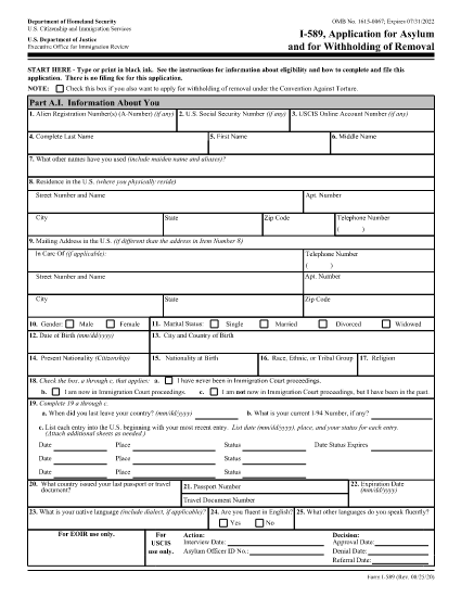 Form I 589 