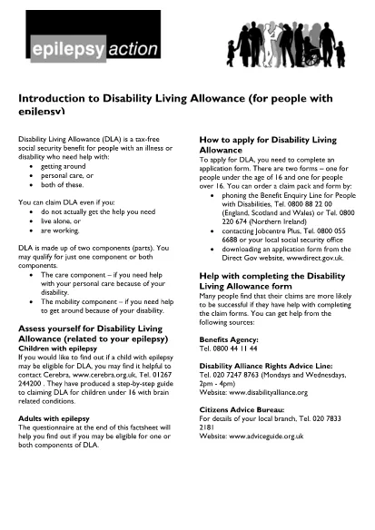 Disability Living Allowance Application Form