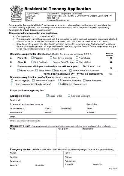 Tenancy ansøgning Form for bolig