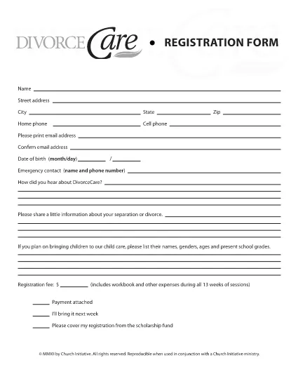 Divorce Registration Form