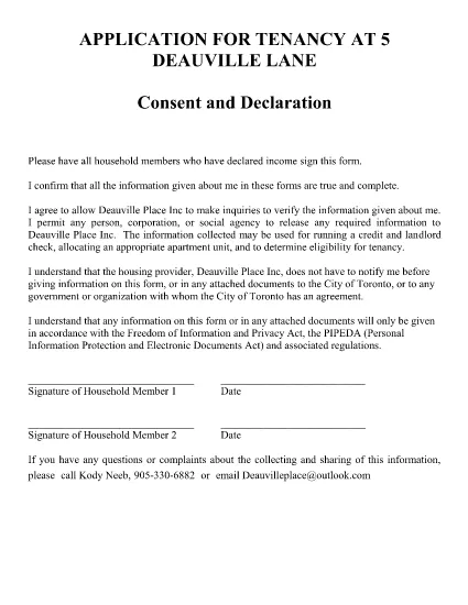 Residential Apartment Rental Application Form