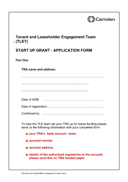 Tenant Lease Holder Application Form
