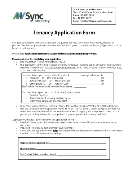 Tenancy Document Form Näytä tarkat tiedot