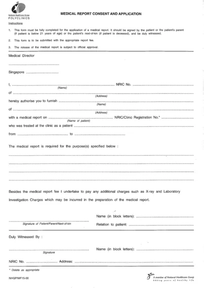 Medical Report Consent Application Form