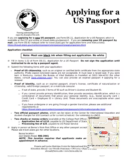 Professional Passport Application Form