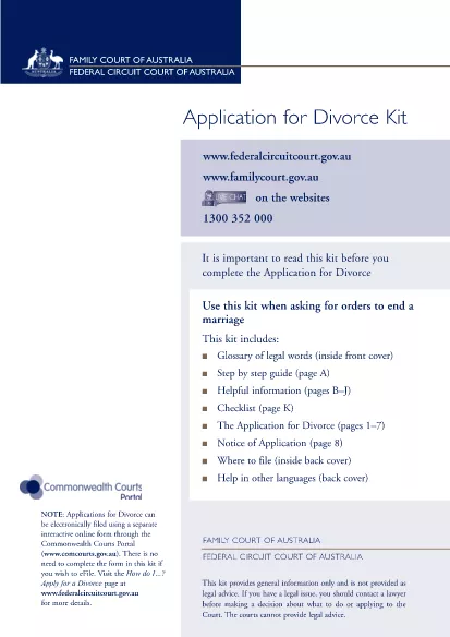 Family Divorce Application Form