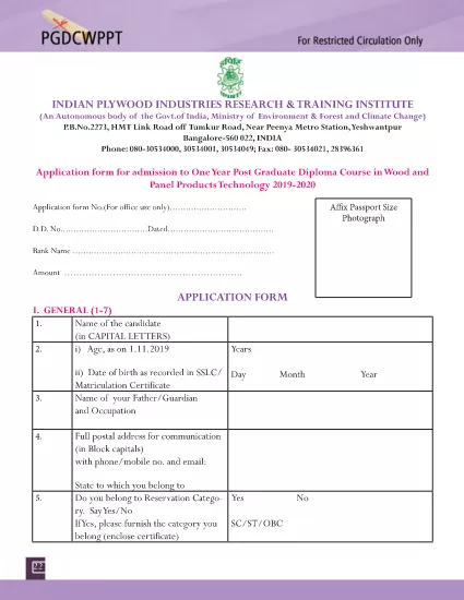 Research Training Application Form