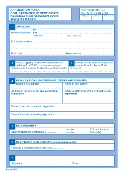 Partnership Certificate Application Form
