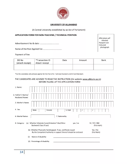Technical Position Application Form